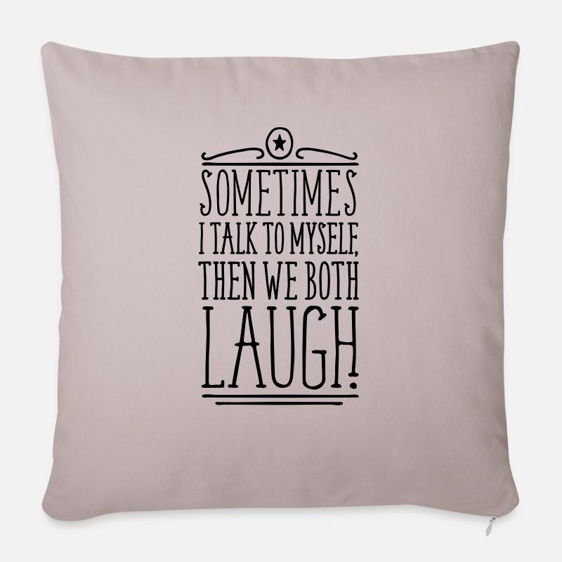 Sometimes We Both Laugh - Sofakissenbezug 45 x 45 cm - helles Taupe