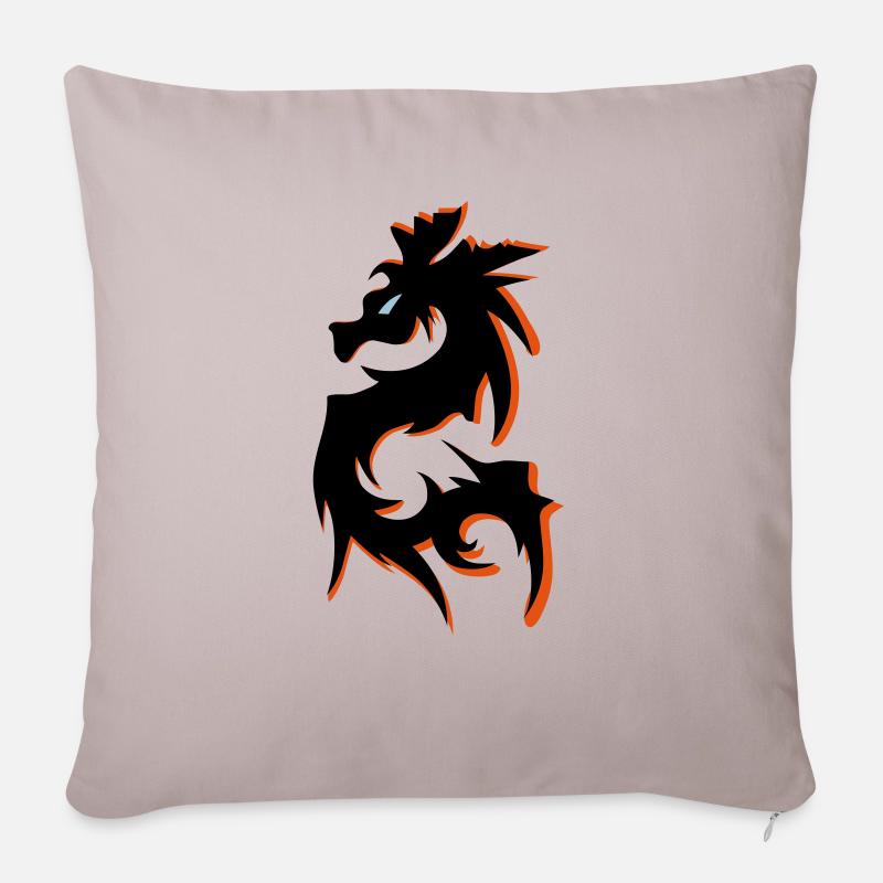 drachen - Sofakissenbezug 45 x 45 cm - helles Taupe