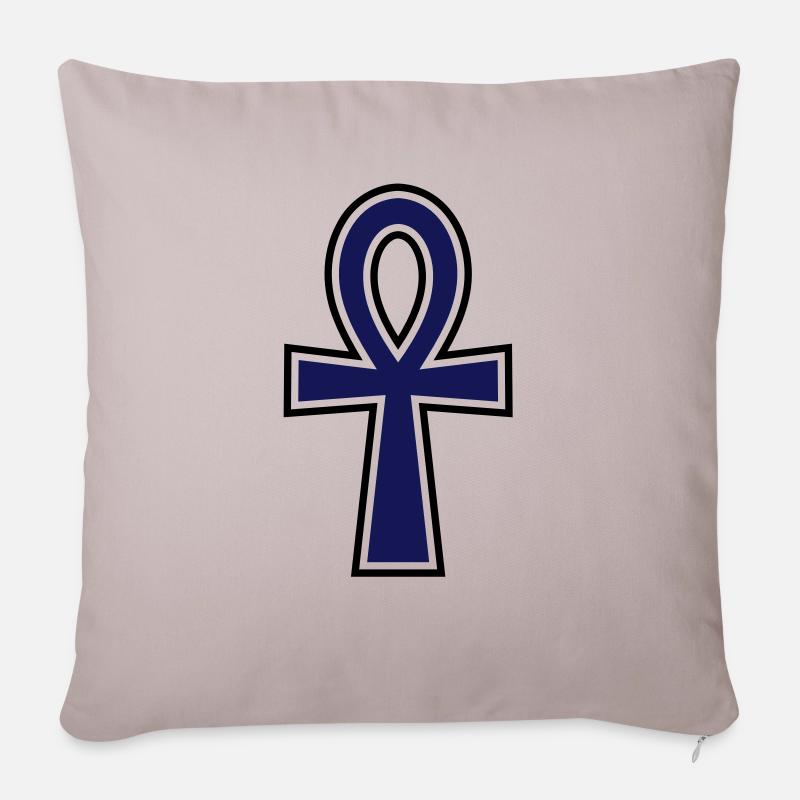 Ankh Cross__V002 - Sofakissenbezug 45 x 45 cm - helles Taupe