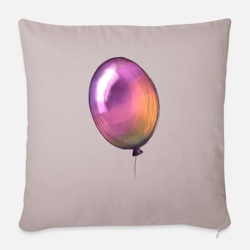 Ein bunter Luftballon - Sofakissenbezug 45 x 45 cm - helles Taupe
