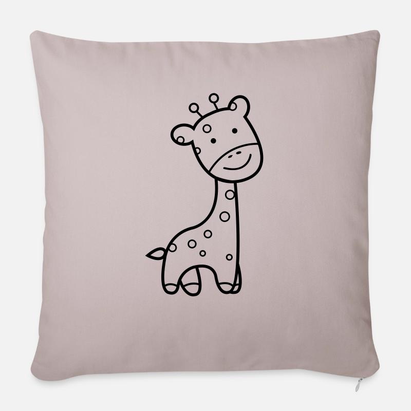Giraffe - Sofakissenbezug 45 x 45 cm - helles Taupe
