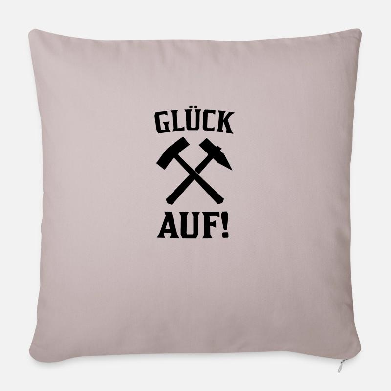 Glück Auf Bergbau Geschenkidee - Sofakissenbezug 45 x 45 cm - helles Taupe