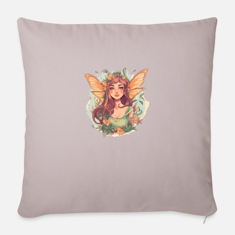 Wald Fee - Sofakissenbezug 45 x 45 cm - helles Taupe