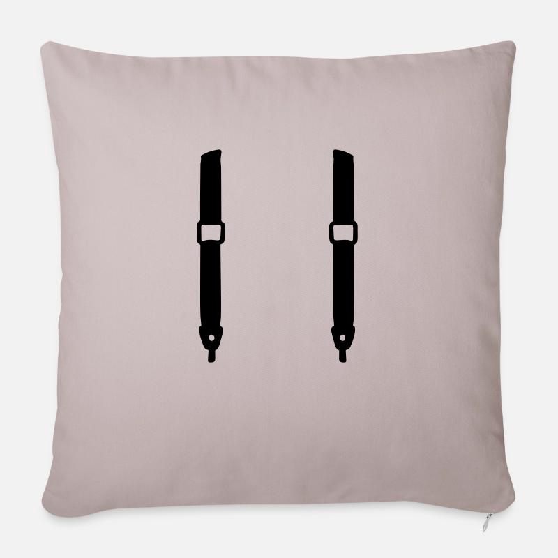 Bretelles - Housse de coussin décorative 45 x 45 cm - taupe clair
