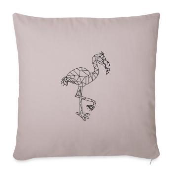 Flamant rose géométrique - Housse de coussin décorative 45 x 45 cm - taupe clair - Devant