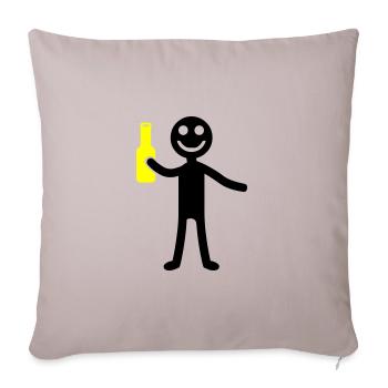 Stick Figure Bière Drôle - Housse de coussin décorative 45 x 45 cm - taupe clair - Devant