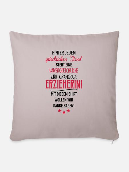Erzieherin Shirt - Sofakissenbezug 45 x 45 cm - helles Taupe
