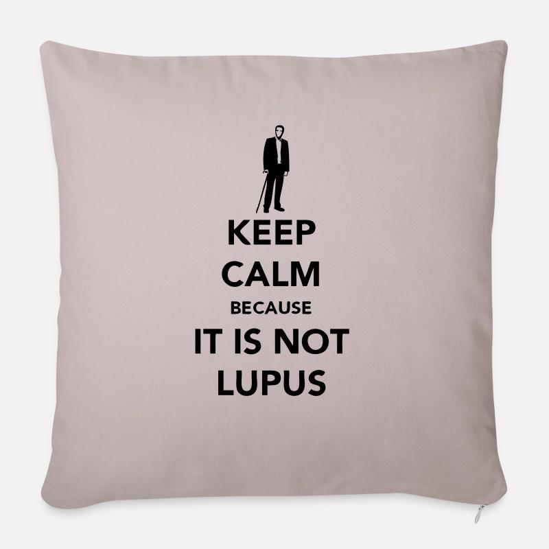 Keep Calm - Not Lupus - Sofakissenbezug 45 x 45 cm - helles Taupe