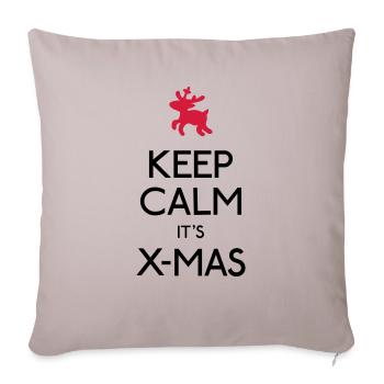 Keep Calm X-mas - Housse de coussin décorative 45 x 45 cm - taupe clair - Devant