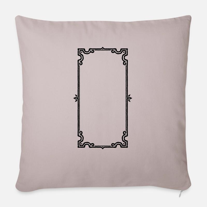 Bordure ancienne - Housse de coussin décorative 45 x 45 cm - taupe clair
