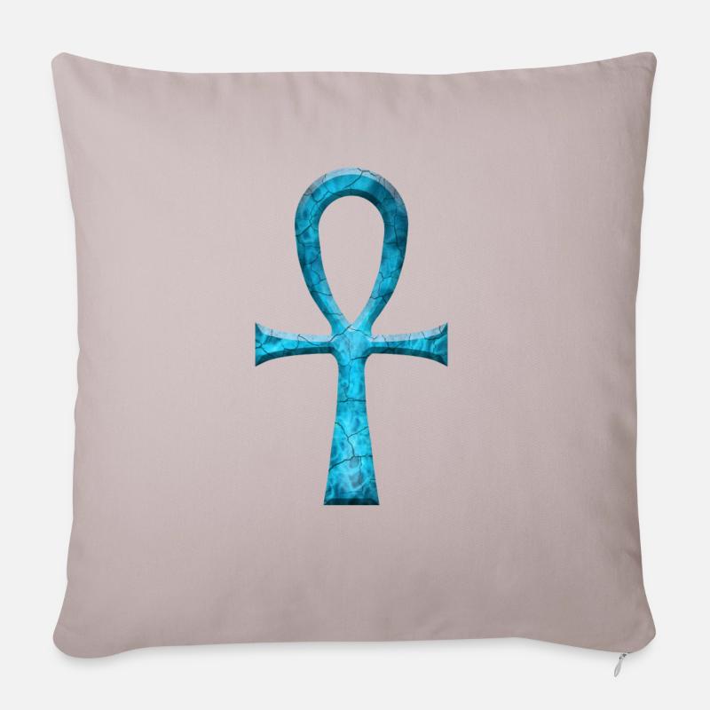 ANKH TÜRKIS - Sofakissenbezug 45 x 45 cm - helles Taupe