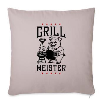 Grillmeister Grillen Schwein - Sofakissenbezug 45 x 45 cm - helles Taupe - Vorne