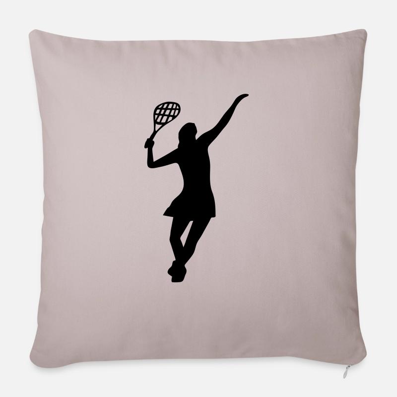 tennisspielerin - Sofakissenbezug 45 x 45 cm - helles Taupe
