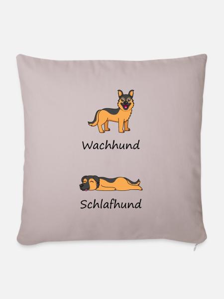 Schlafhund - Sofakissenbezug 45 x 45 cm - helles Taupe