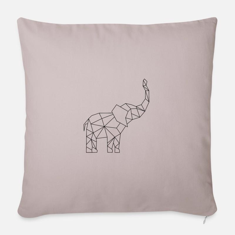 Elefant - Sofakissenbezug 45 x 45 cm - helles Taupe