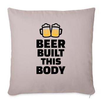 Beer built this body - Housse de coussin décorative 45 x 45 cm - taupe clair - Devant