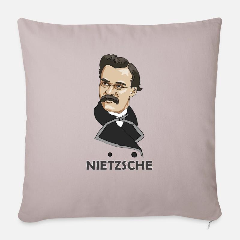 Nietzsche - Sofakissenbezug 45 x 45 cm - helles Taupe