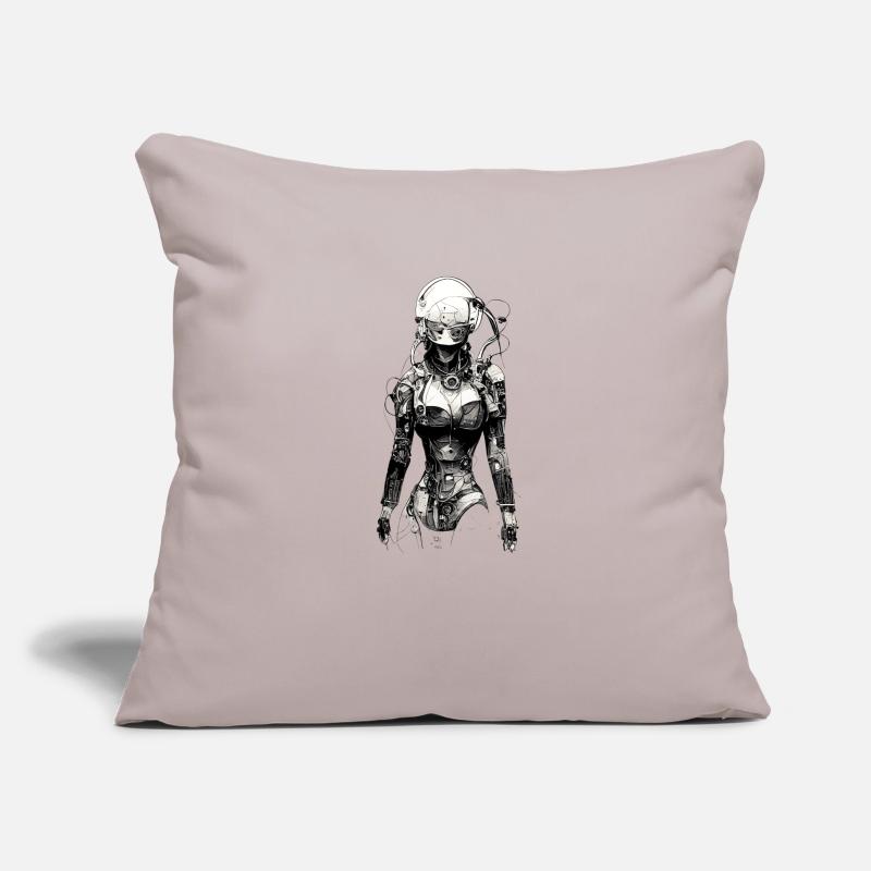 technical drawing cyborg Sofa pillowcase 17,3'' x 17,3'' (45 x 45 cm)
