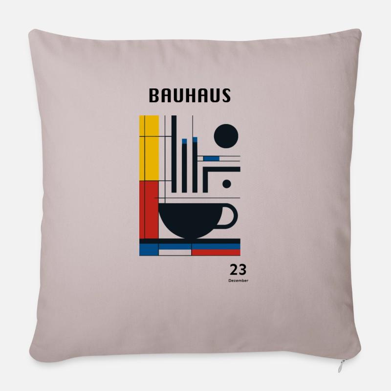 Bauhaus Kaffe Tasse Farben - Sofakissenbezug 45 x 45 cm - helles Taupe
