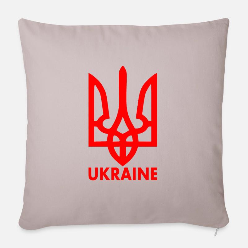 Ukraine - Sofakissenbezug 45 x 45 cm - helles Taupe
