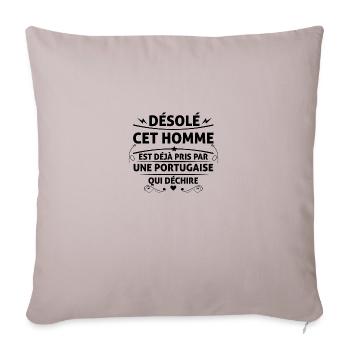 Désolé cet homme est déjà pris par une Portugaise - Housse de coussin décorative 45 x 45 cm - taupe clair - Devant
