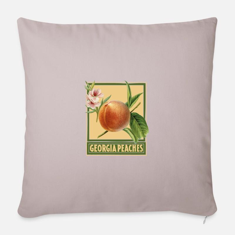 Georgia Pfirsiche / Sommerdesign - Sofakissenbezug 45 x 45 cm - helles Taupe