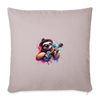 Cool Sloth Guitare Électrique Guitariste Design - Housse de coussin décorative 45 x 45 cm - taupe clair - Devant
