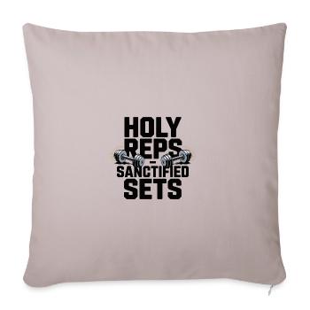 Christian Fitness: Sacred Repetitions - Sofa pillowcase 17,3'' x 17,3'' (45 x 45 cm) - light taupe - Front
