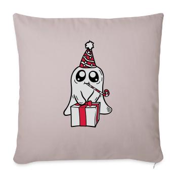 Little Ghost celebrates its birthday - Sofa pillowcase 17,3'' x 17,3'' (45 x 45 cm) - light taupe - Front