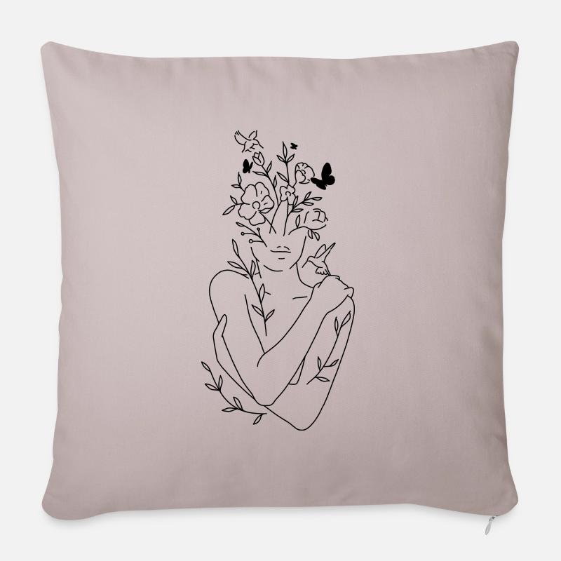 Selflove V-Day (black) - Sofakissenbezug 45 x 45 cm - helles Taupe