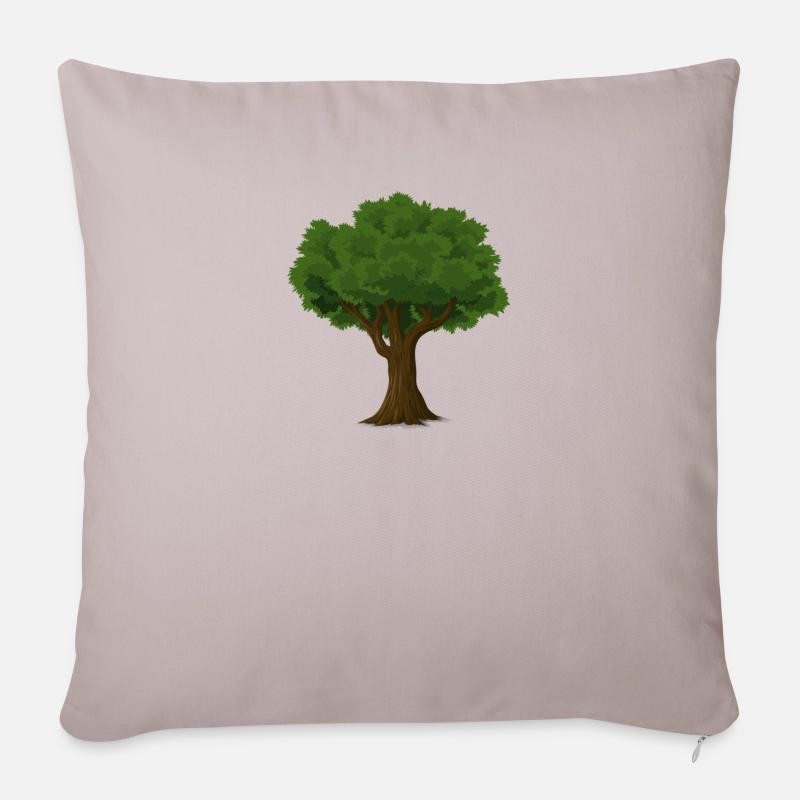 Baum - Sofakissenbezug 45 x 45 cm - helles Taupe