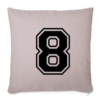 8 Numéro 8 Chiffre Numéro De Numéro de Dossier Cadeau - Housse de coussin décorative 45 x 45 cm - taupe clair - Devant