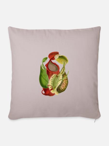 Fleischfressende Pflanze - Sofakissenbezug 45 x 45 cm - helles Taupe