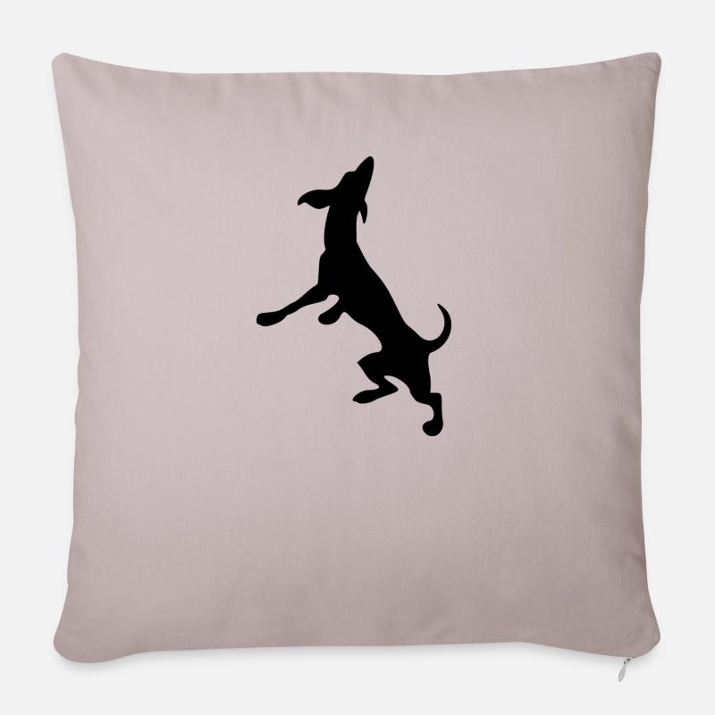 Hund - Sofakissenbezug 45 x 45 cm - helles Taupe