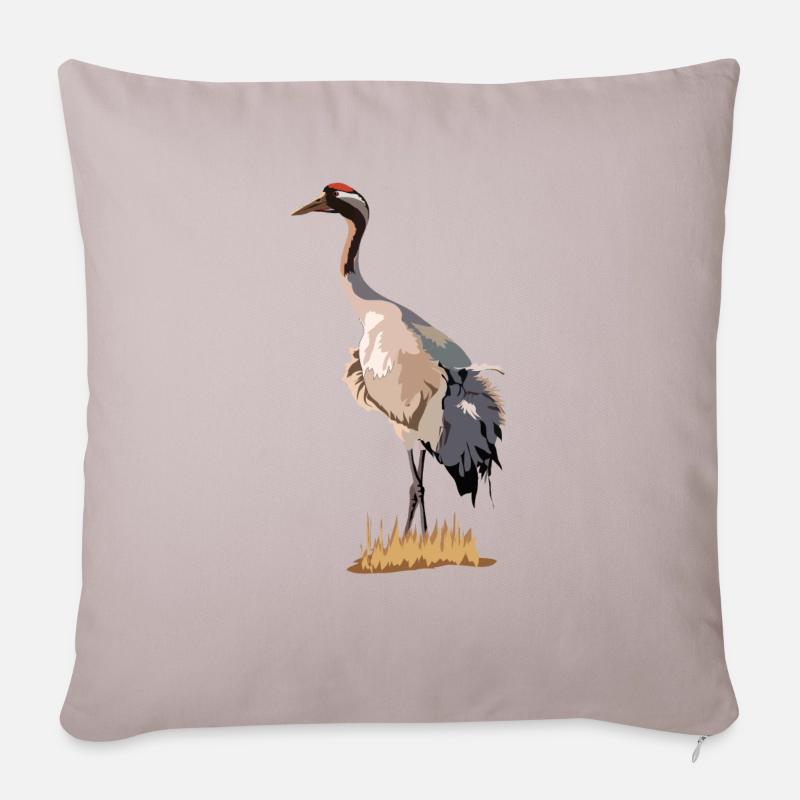 Kranich - Sofakissenbezug 45 x 45 cm - helles Taupe