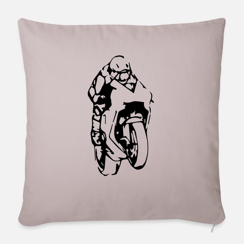 Motorrad-Spur - Sofakissenbezug 45 x 45 cm - helles Taupe