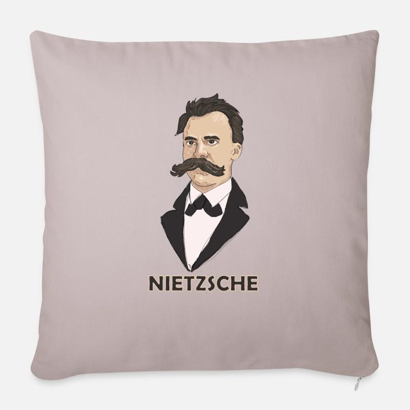 Nietzsche - Sofakissenbezug 45 x 45 cm - helles Taupe