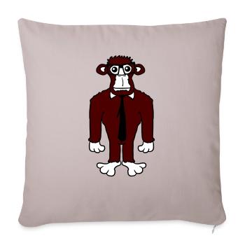 Clever Nerd Gorilla Horn-Rimmed Glasses Geek Tie Fun - Sofa pillowcase 17,3'' x 17,3'' (45 x 45 cm) - light taupe - Front