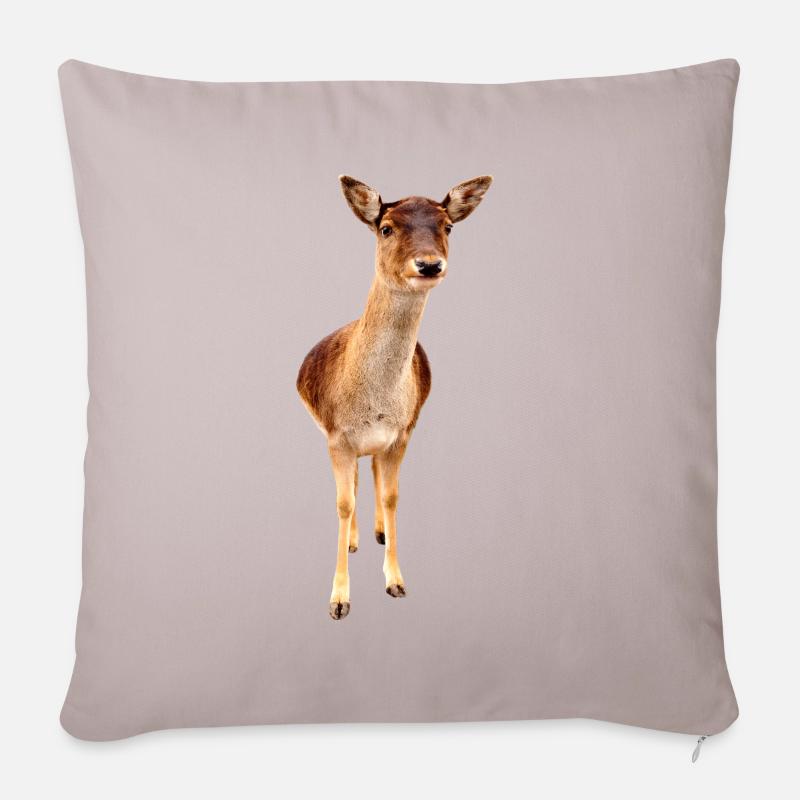 Reh - Sofakissenbezug 45 x 45 cm - helles Taupe