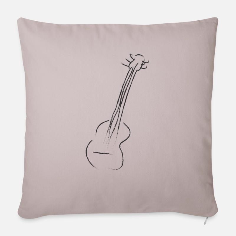 Gitarre - Sofakissenbezug 45 x 45 cm - helles Taupe