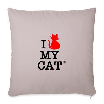 I love my cat - Housse de coussin décorative 45 x 45 cm - taupe clair - Devant