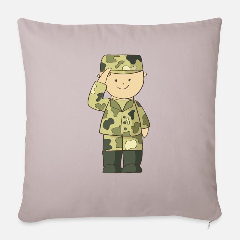 soldat - Housse de coussin décorative 45 x 45 cm - taupe clair
