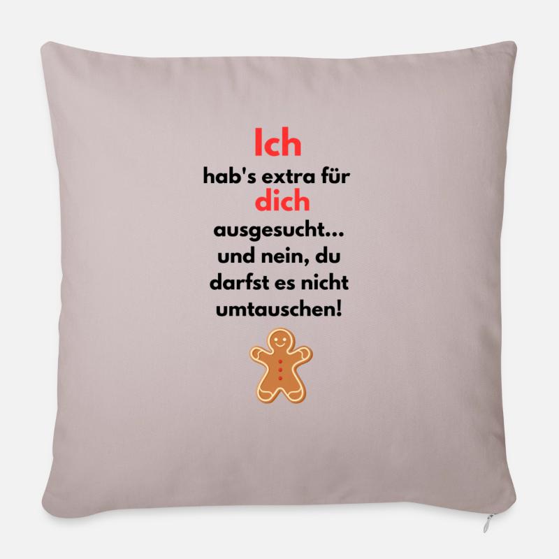 Für dich Weihnachtsgeschenk - Sofakissenbezug 45 x 45 cm - helles Taupe
