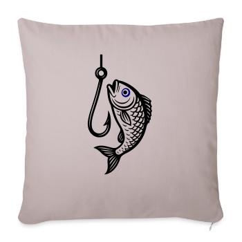 Fish Hook Fish Icon - Sofa pillowcase 17,3'' x 17,3'' (45 x 45 cm) - light taupe - Front