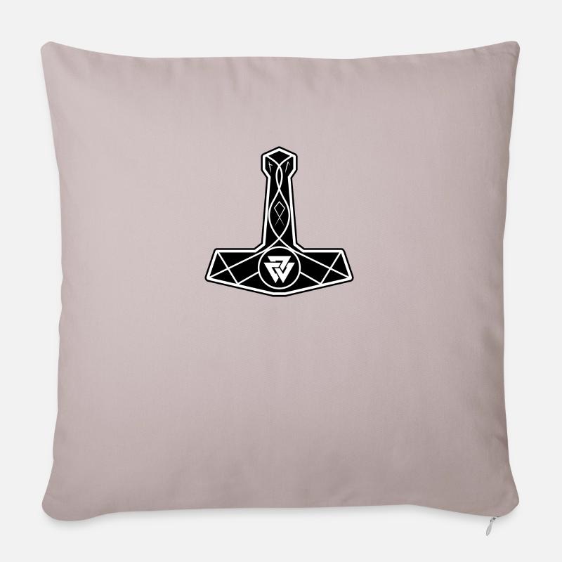 Mjölnir Thors Hammer für Viking - Sofakissenbezug 45 x 45 cm - helles Taupe