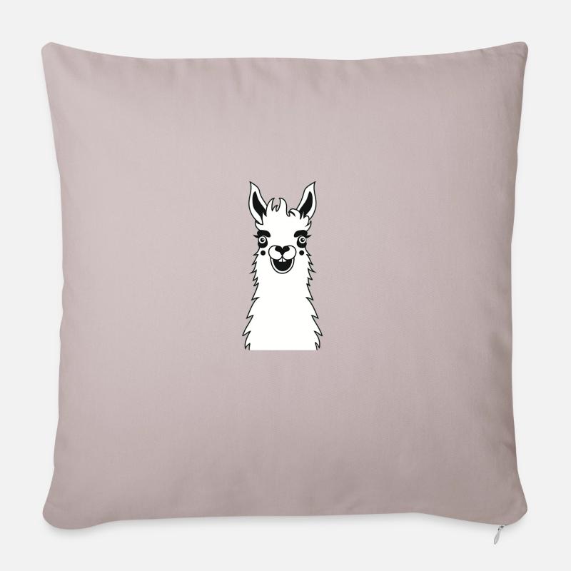 Llama lama alpaca - Sofakissenbezug 45 x 45 cm - helles Taupe