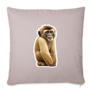 Gibbon Affe - Sofakissenbezug 45 x 45 cm - helles Taupe - Vorne
