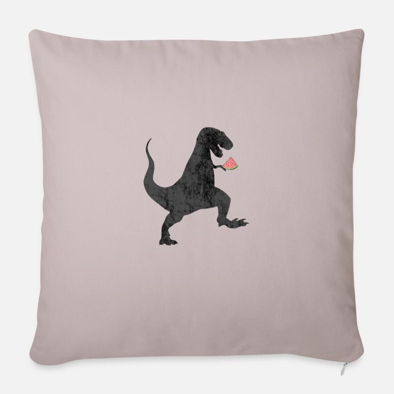 Dino mit Melone - Sofakissenbezug 45 x 45 cm - helles Taupe