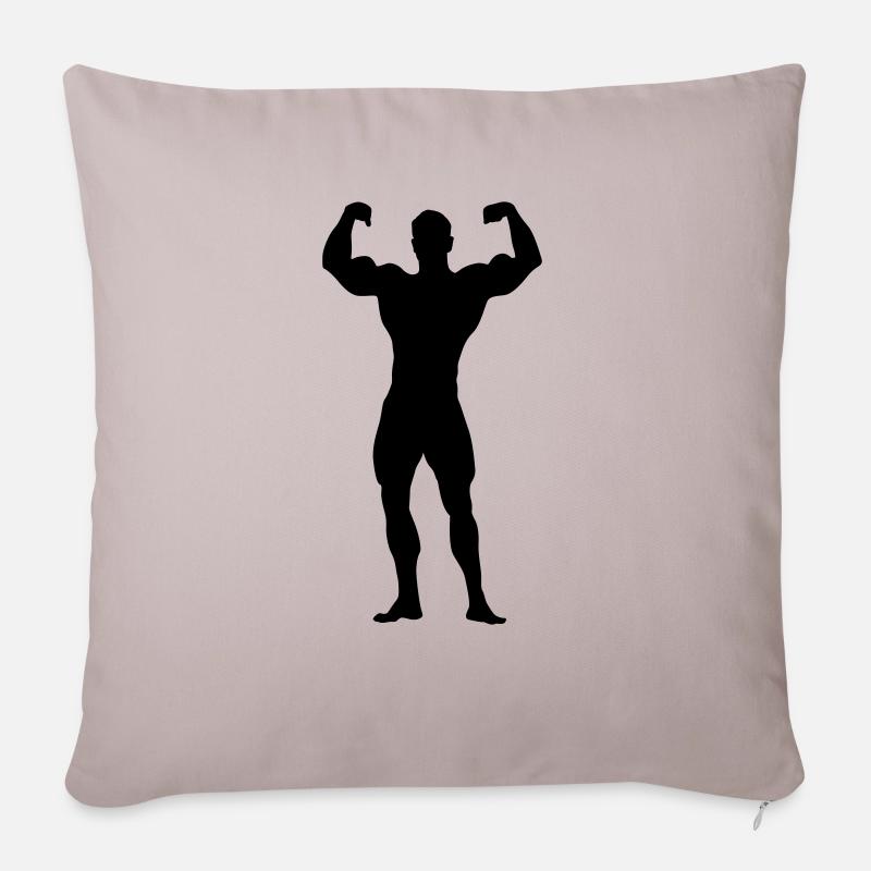 bodybuilder - Housse de coussin décorative 45 x 45 cm - taupe clair