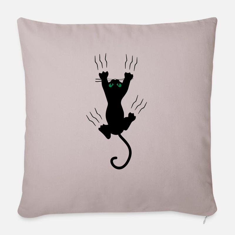 Katze - Sofakissenbezug 45 x 45 cm - helles Taupe